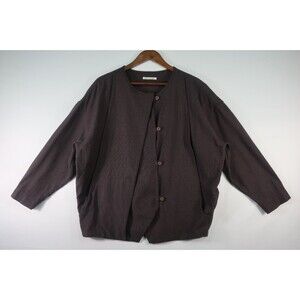 Black Crane Cotton Blend Jacket Size Small Graphite Art to Wear Lagenlook Coat S